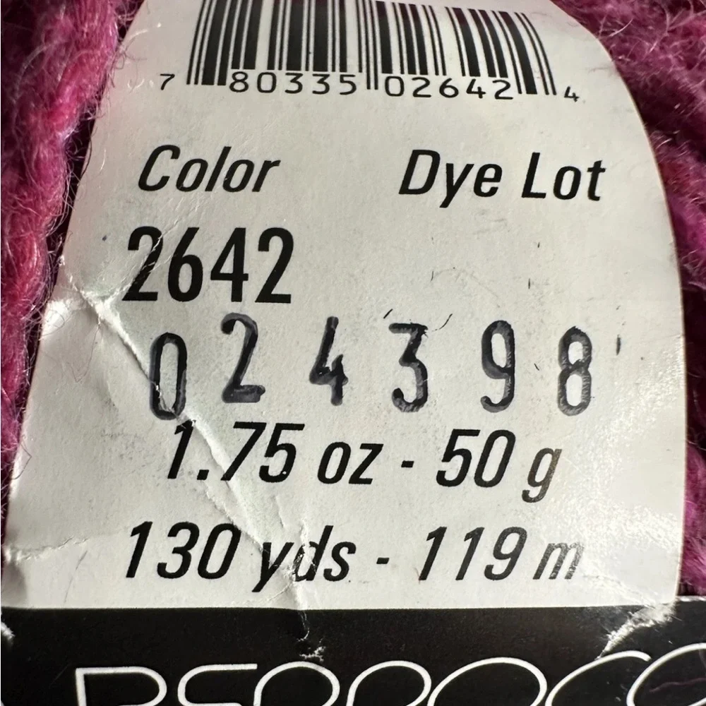 Berroco Blackstone Tweed lot of 3 ball yarn color #2642 rhubarb dye# 024398